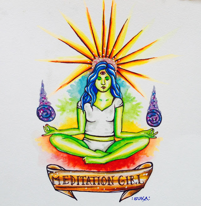 Meditation Girl by Suka StreetArt